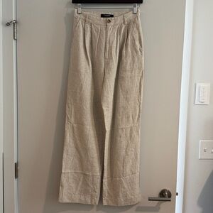 Caara Linen Wide-Leg Pants in Beige (Few Moda)